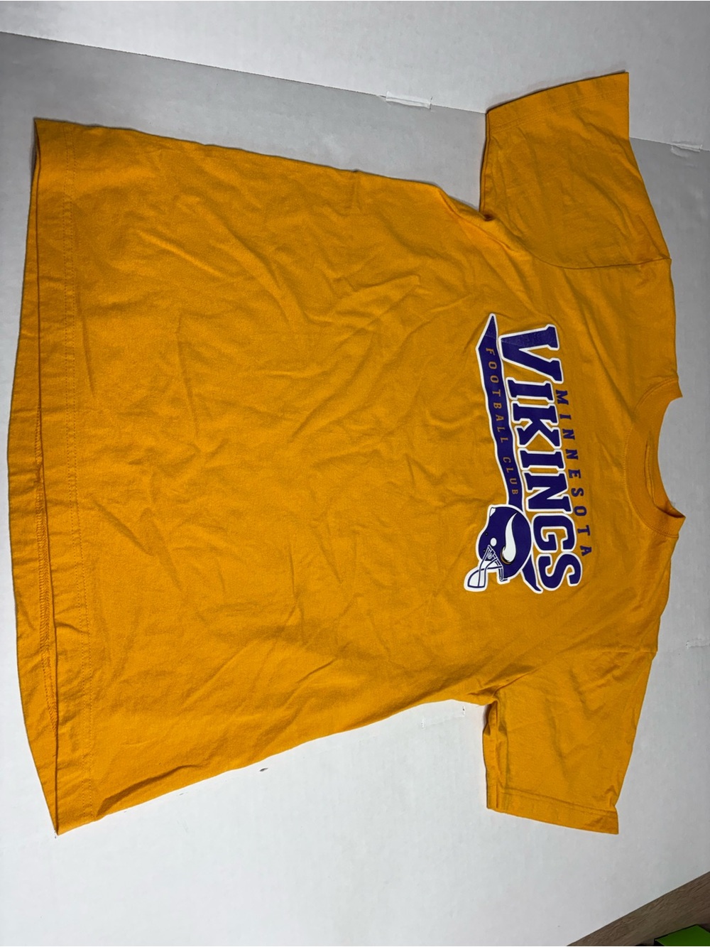 Reebok Men's Gold Minnesota Vikings Graphic Tee with Purple Logo